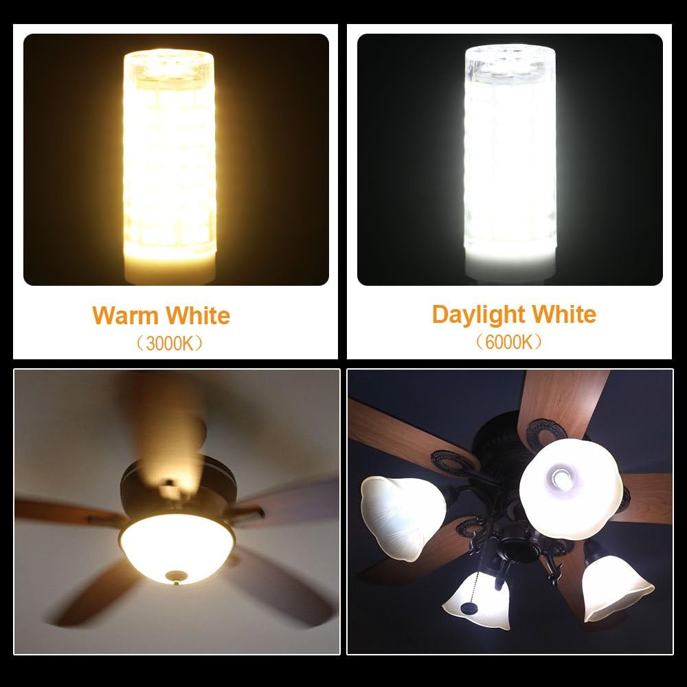 [4-Pack] E11 led Bulb, 75W or 100W Equivalent Halogen Replacement Lights, Dimmable, Mini Candelabra Base, 850 Lumens, Daylight White 6000K, AC110V/