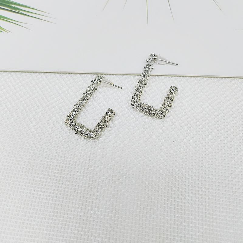 Sincere Jewelry European and American Exaggerated Atmosphere Matte Hipster Geometric Earrings, Creative Personalized Relief Trapezoidal Long Gold