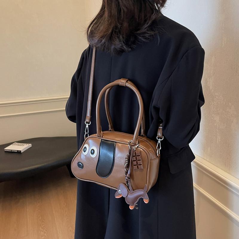 Mode PU-Leder Bowlingtasche Handtasche Einfarbig Kleine Quadratische Tasche Große Kapazität Schlichter Stil Umhängetasche Shopping CLE