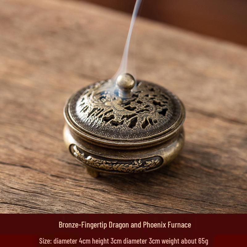 Auspicious Cloud Mini Copper Incense Burner for Indoor Aromatherapy