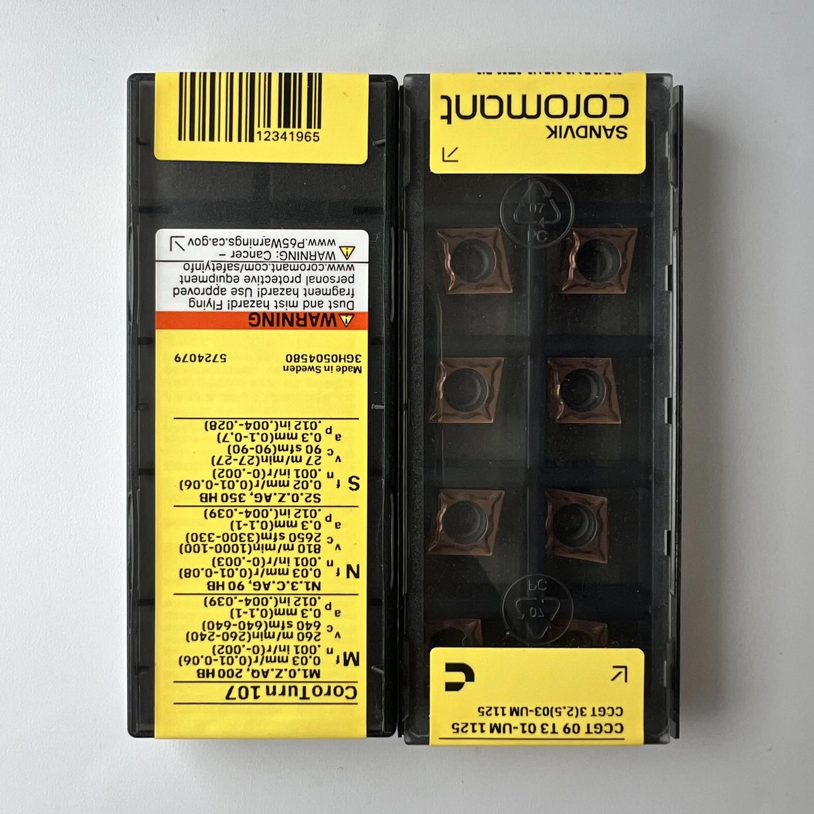 

SANDVIK / CCGT09T301-UM 1125 / Industrial indexable Carbide Inserts 10 Pcs