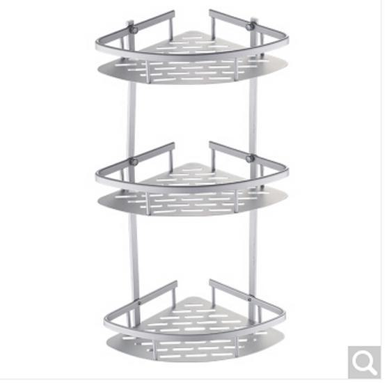 Punch-Free Space Aluminum Bathroom Shelf - Three-Layer Tripod with 1.2 Triangle Plate