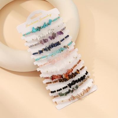 1pc Natural Stone Beaded Bracelet Bohemian Layering Style Perfect Daily Stacking Festival Looks Trendy Boho Jewelry Hippie