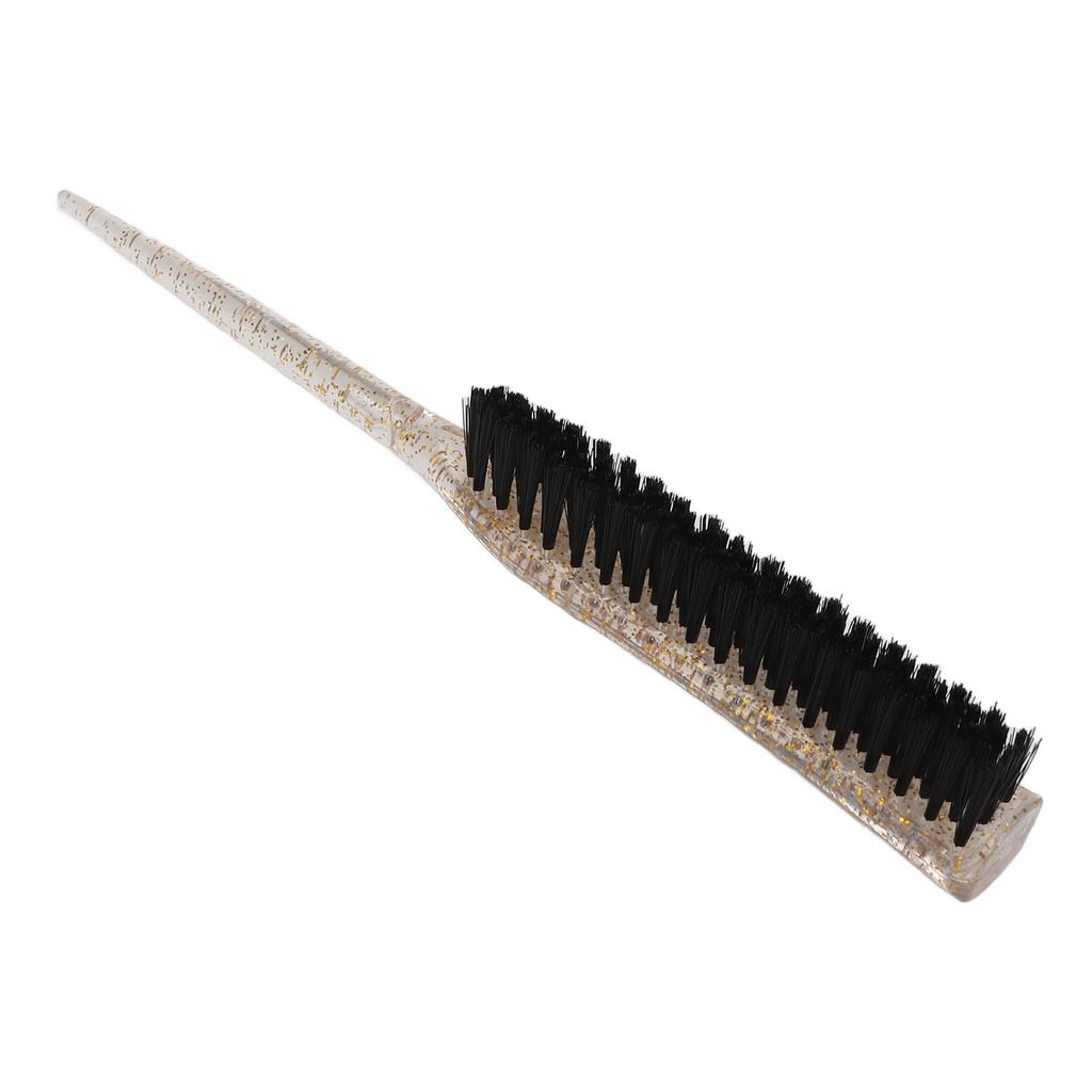 Rat Tail Teasing Brush Glitter Handle Soft Nylon Back Combing Teasing Hair Brush for Back Combing