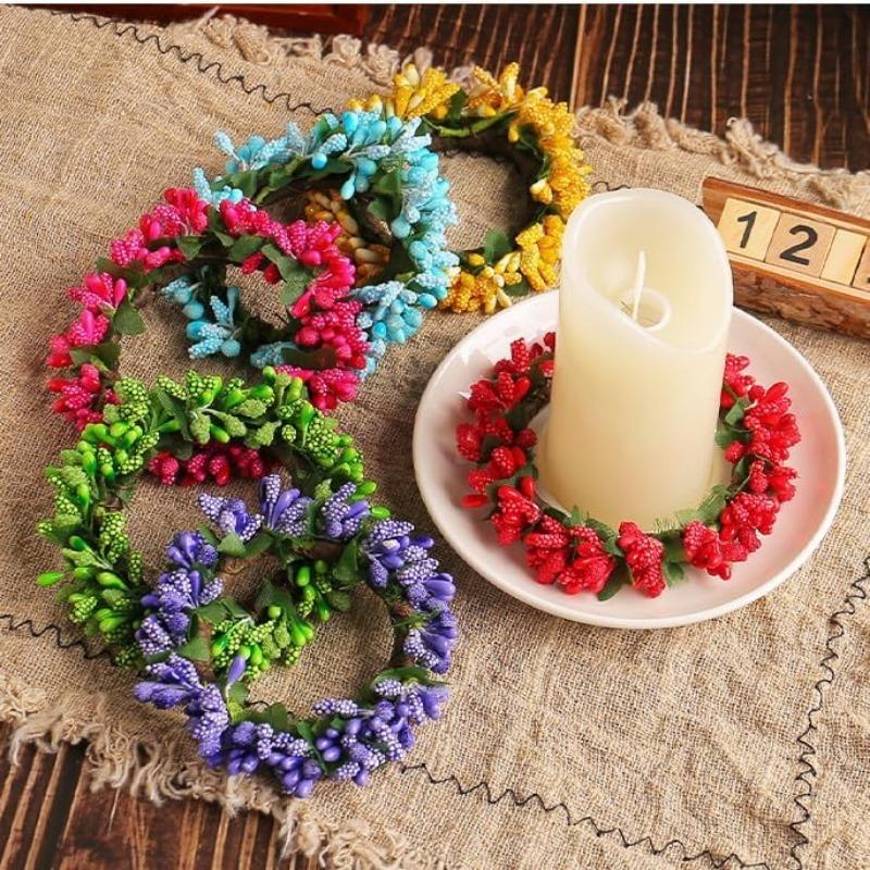 72Pcs Cherry Artificial Flower Heads Home Room Decoration Christmas Bouquet New Year 2025 Party Craft Flower Wreath Gift Accesso