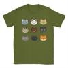 Donnerclan T-Shirt Unisex Samurai Katze Vintage Reines Baumwoll-T-Shirt Rundhals Kurzarm T-Shirt Übergröße Kleidung