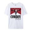 Western Cowgirl Leopard Punchy Cowboy Killers Bull Horn Funny T Shirts Unisex Clothes Gift Tee Cotton Short Sleeve