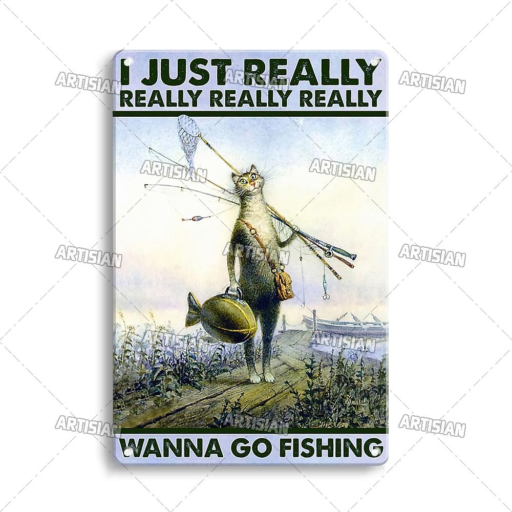 Artisian Fishing Metall-Poster, Sport, Weißblech, Köder, dekoratives Schild, Wanddekoration, Garage, Bar, Pub, Club, Hotel, Café, Küche, Zuhause