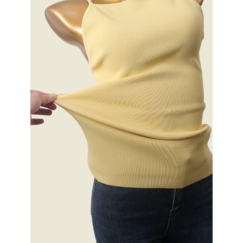 Fashion Style Stylish Mid-Length Camisole Sexy Narrow Shoulder Ice Silk Knitting Base Export Tops