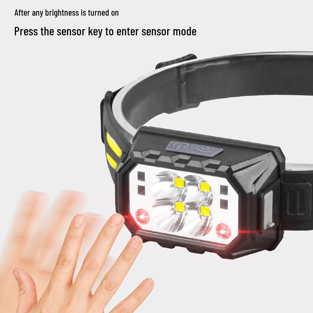 

Перезаряжаемый светодиодный налобный фонарь с двойным источником света для ночной рыбалки и использования на открытом воздухе 800