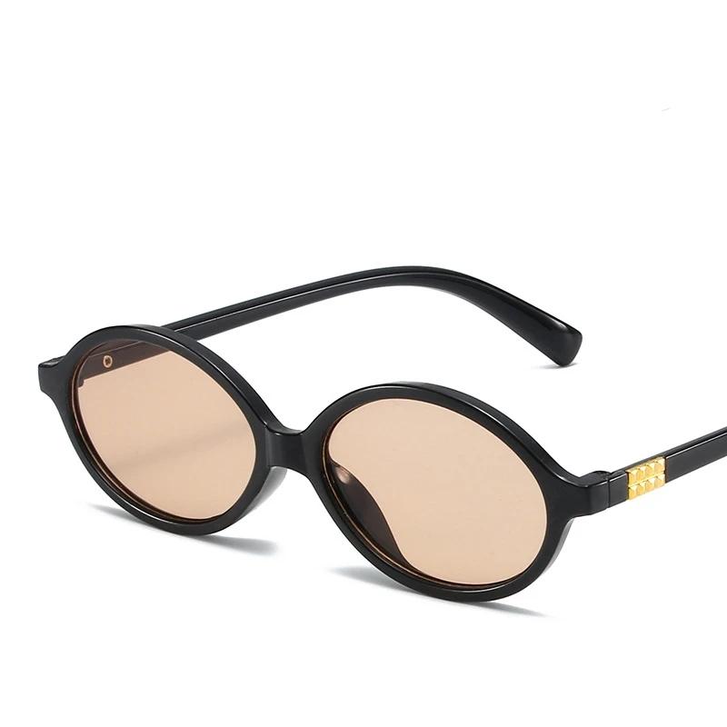 Retro Style New Style Small Oval Anti Blue Light Flat Mirror Instagram Internet Celebrity Nerd Eyeglasses Outdoor Shades Oval Sun Glasses