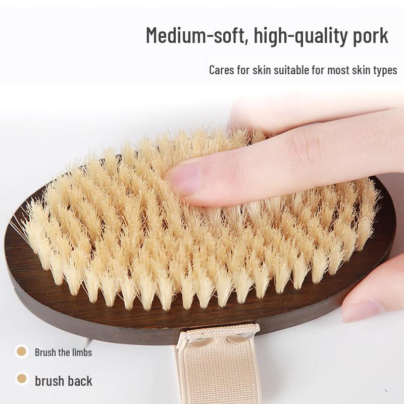 PAKCHOICE Long Handle Boar Bristle Bath Brush
