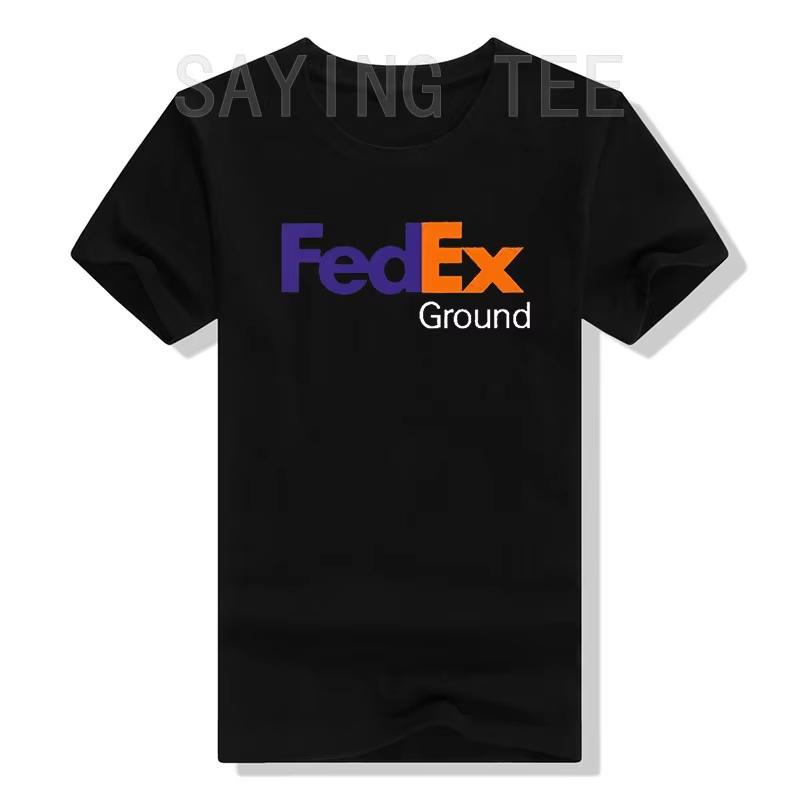 FedEx Unisex Mode Kurzarm Rundhals T-Shirt Grafik-T-Shirts Lässig für Männer Frauen Lustige Blusen Baumwolle Arbeitskleidung Geschenke