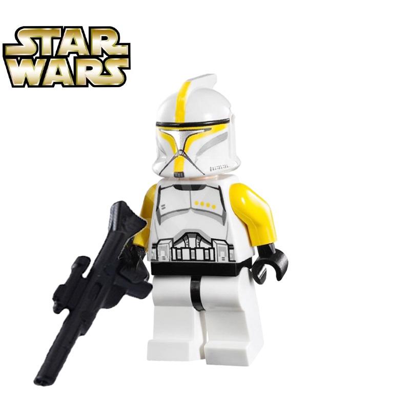 Star Wars Clone Trooper Mini Building Blocks Small Size Abs Plastic Toy Yellow Soldier 38pcs