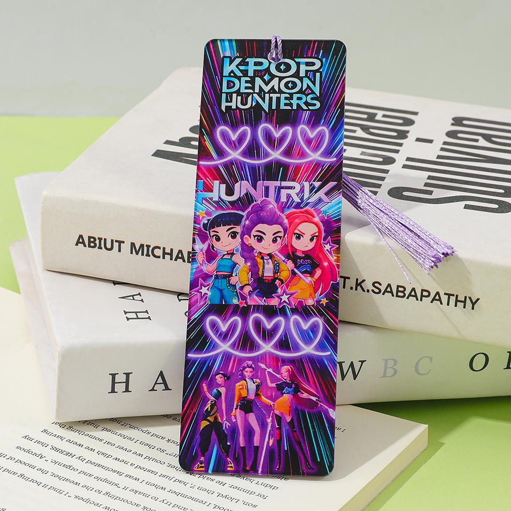 Kpop Demon Hunters Acrylic Bookmarks Book Accessory Reading Supplies Teacher Gift Hunter Accessories Cute Statione Kid Friendly Entertaining Fun Play