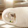 Cat Tunnel Bed with Washable Removable Cover Anti Slip Bottom  Collapsible Play Tunnel for Indoor Cats  for Kitten Puppy