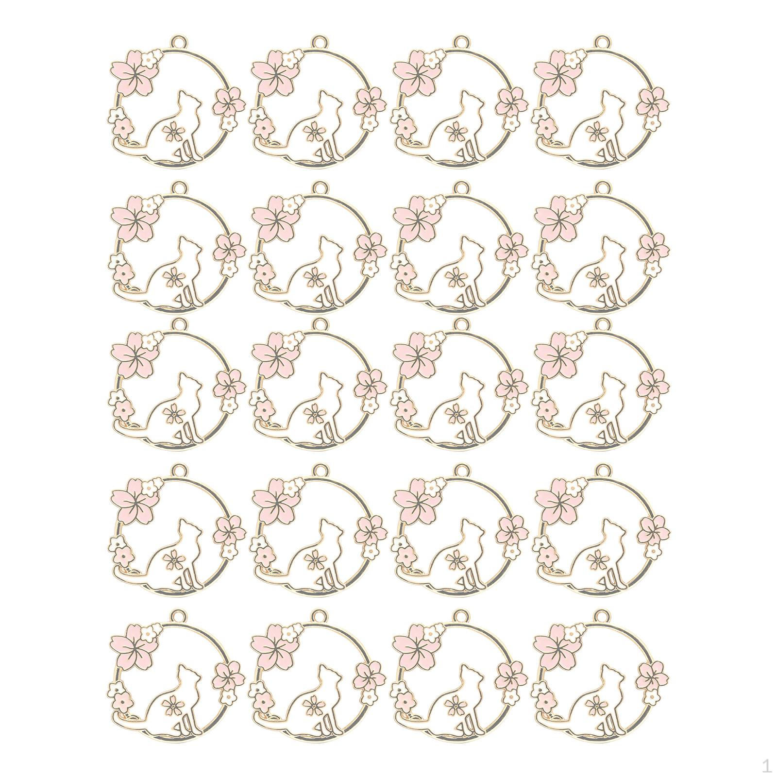 20 Pieces Wreath Charms Pendants for Jewelry Making Accessories Anklets Cat