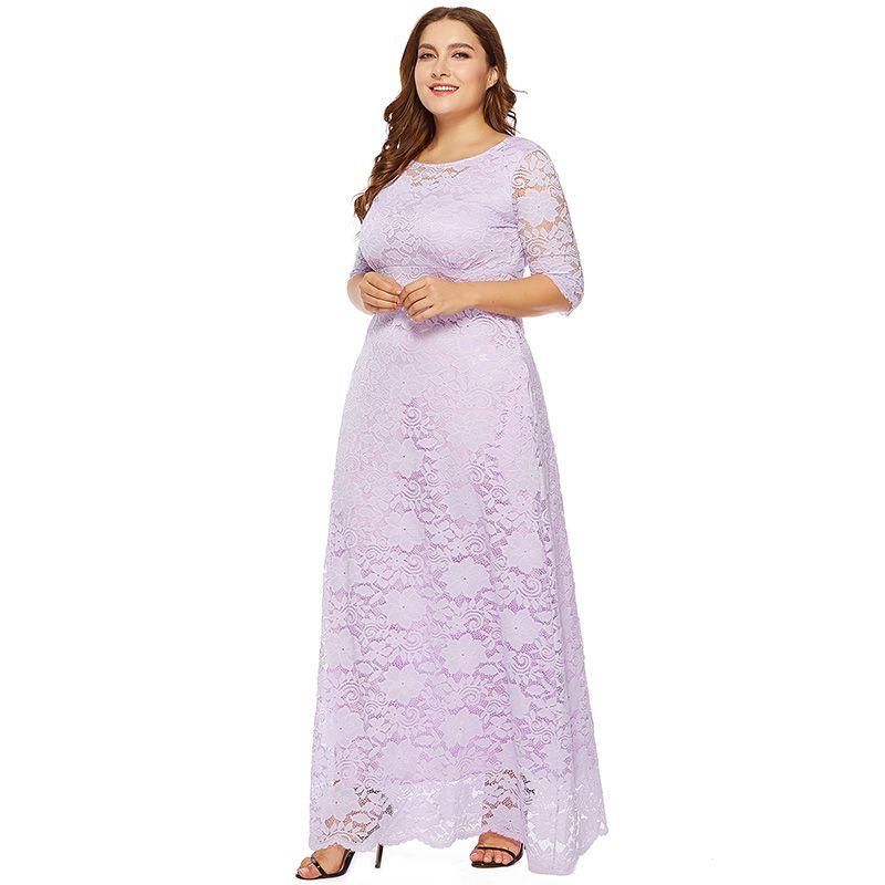 Elegant Women's Lace Hollow Design Maxi Dress For Formal Evening And Cocktail Parties