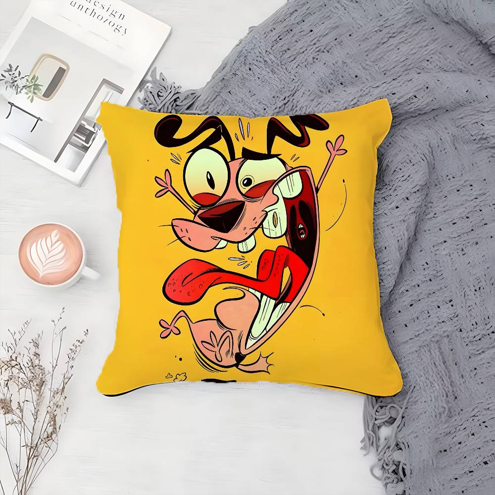 Cartoon C-Courage-MT Cute Anime Pillow Case Printing Pillowcase Living Room Sofa Cushion Cover Bedroom Room Decor