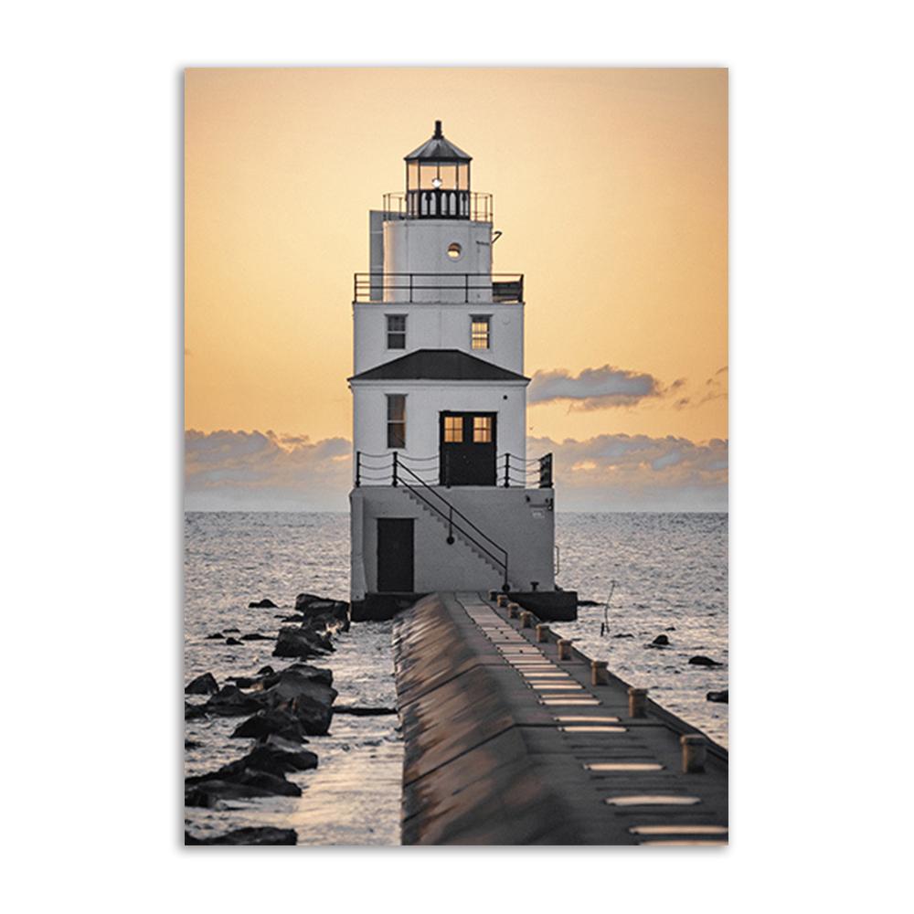 Meer Landschaft Wand Kunstdruck Brücke Holz Wand Poster Heu Leinwand Malerei Boot Nordic Wand Bild für Wohnzimmer Dekor Malerei