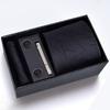 Gift Box Men'S Tie Square Scarf Cufflinks Tie Clip Five-Piece Set, Formal Business Blue Stripes