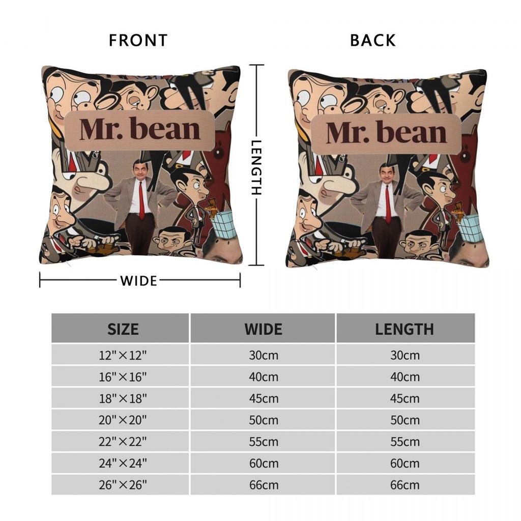 Pillow Cover Cartoon Mr. Bean Rowan Atkinson Comedian Custom Cushion Cover Pillow Case For Wedding Party Home Decor Pillowcases