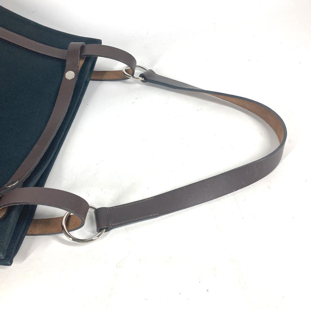 Hermes Cabaricol Bag Shoulder Bag Tote Bag Canvas Black/Brown