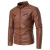 Hot-selling autumn and winter men's PU leather jacket, trendy youth stand-collar punk men's motorcycle leather jacket