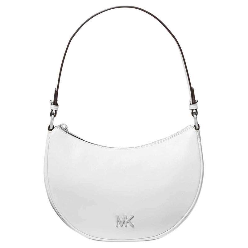 MICHAEL KORS Kyla Kayla Crescent Silhouette Full Grain Tumbled Leather Handbag Small Women s Optical White белый