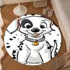 1PC Dalmatian Paws Collar Round Rug for Livingroom,Bedroom, Palyroom, Chair Rug, Area Rug, Circle Carpet, Large Size Fan Christmas Gift