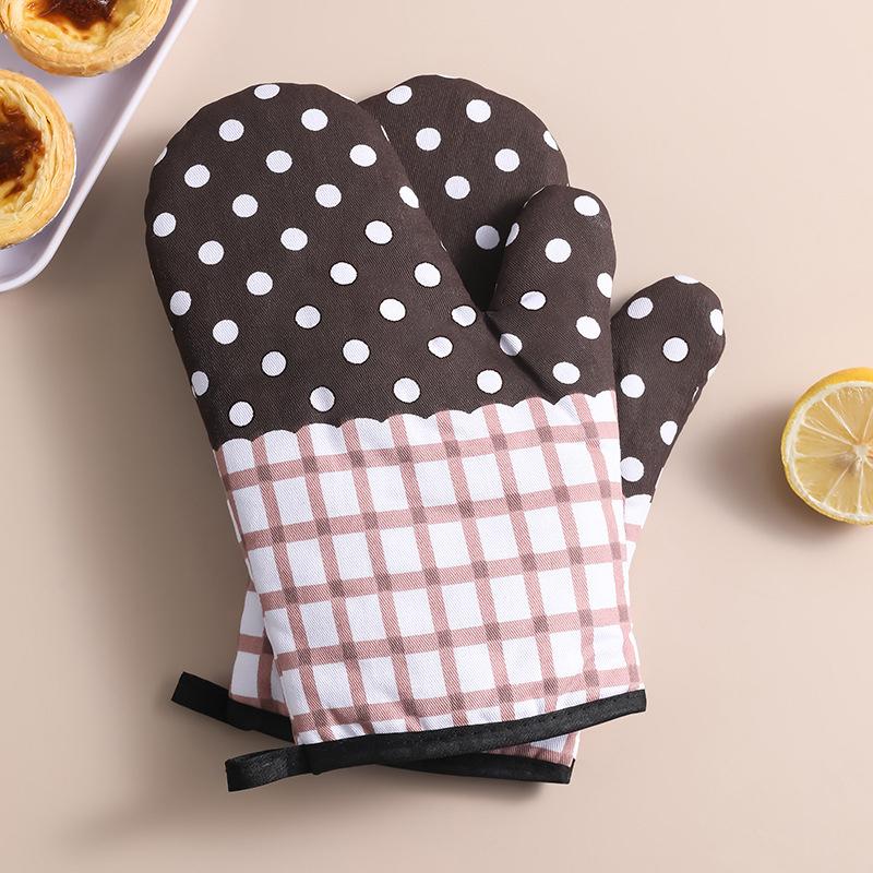 Heat-Resistant Quilted Pot Holders Non-Slip Silicone Lined Oven Mitts for Cooking Baking Grilling Handling Hot Pots and Pans