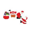 Christmas Decoration Cartoon 3D Santa Claus Wooden Ornament Corner Door Frame Decor