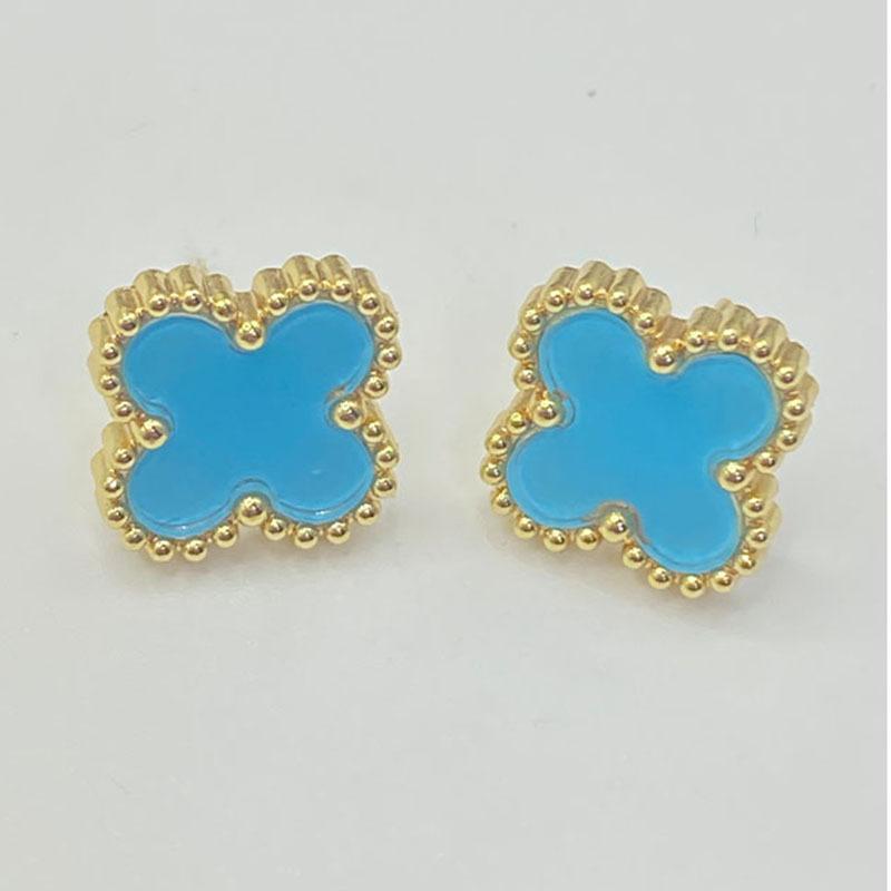 High-end Fashion Lucky Four-leaf Clover Titanium Steel Earrings Light Luxury Earrings New Versatile Women's Earrings
