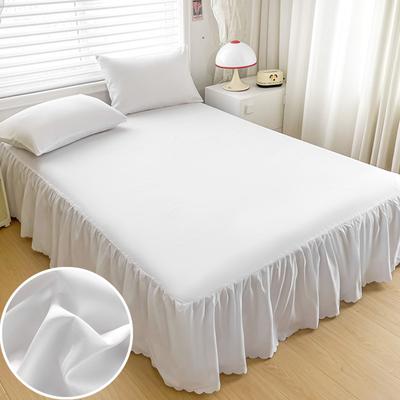 Bed Skirt with Pillowcase Solid Color Bed Cover Soft Bedspread Elastic Mattress Protector Ruffles Bed Linen Falda De Cama