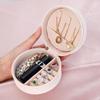 Korean Style Round Travel Jewelry Box for Earrings and Ear Studs