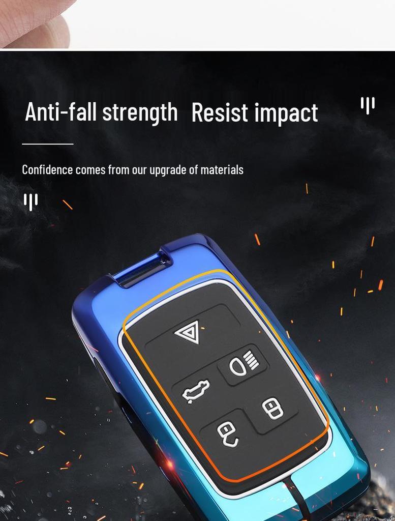 Premium Metal Protective Shell for Jaguar Key - Compatible with XFL/XEL/XJL/FPACE; High-End Men's Key Case with Buckle