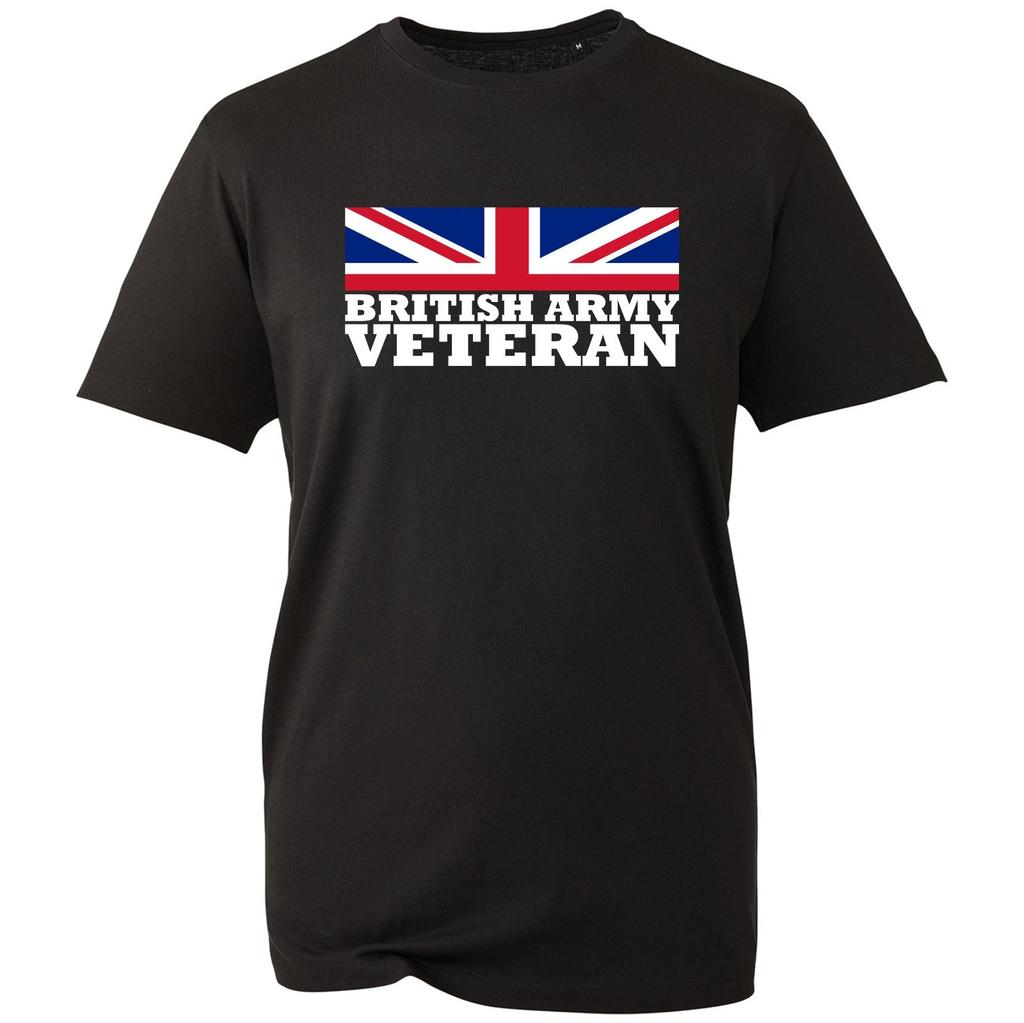 British Army Veteran T-Shirt, Remembrance Day UK Flag Miltary Soldier Unisex Tee