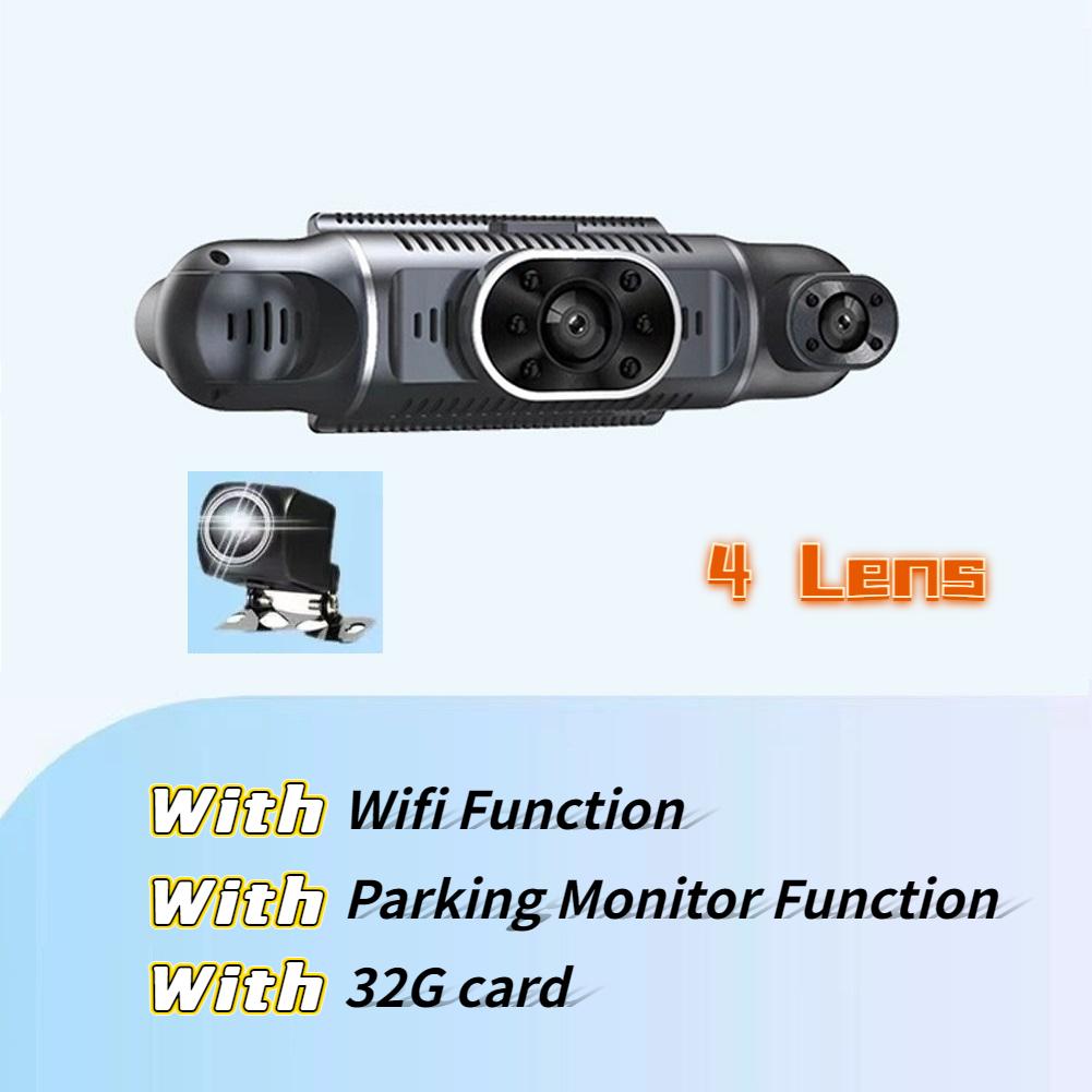 Bil Dash Cam Kjørekamera HD 1080P med Night Vision Loop-opptak Valgfri 24-timers parkeringsmonitor og WiFi-funksjon