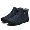 Zipper Cotton Shoes Men's Plush Snow Boots Waterproof Boots Winter Non-slip Outdoor Casual Shoes Short Boots