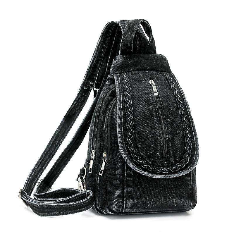 Small Backpack Women's Lightweight Retro Large Capacity Chest Bag Multi-function Backpack