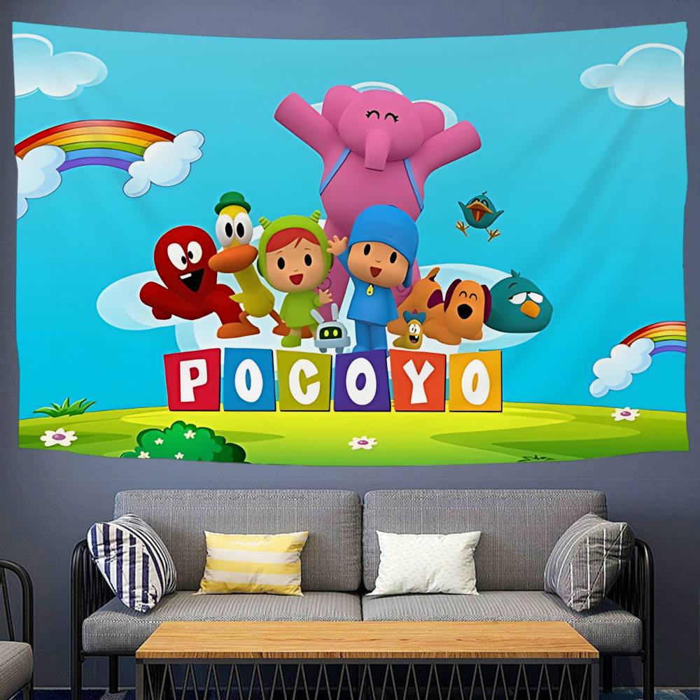 Cartoon PPocoyo Hanging Bohemian Tapestry Hanging Tarot Hippie Wall Rugs Dorm Wall Hanging Home Decor