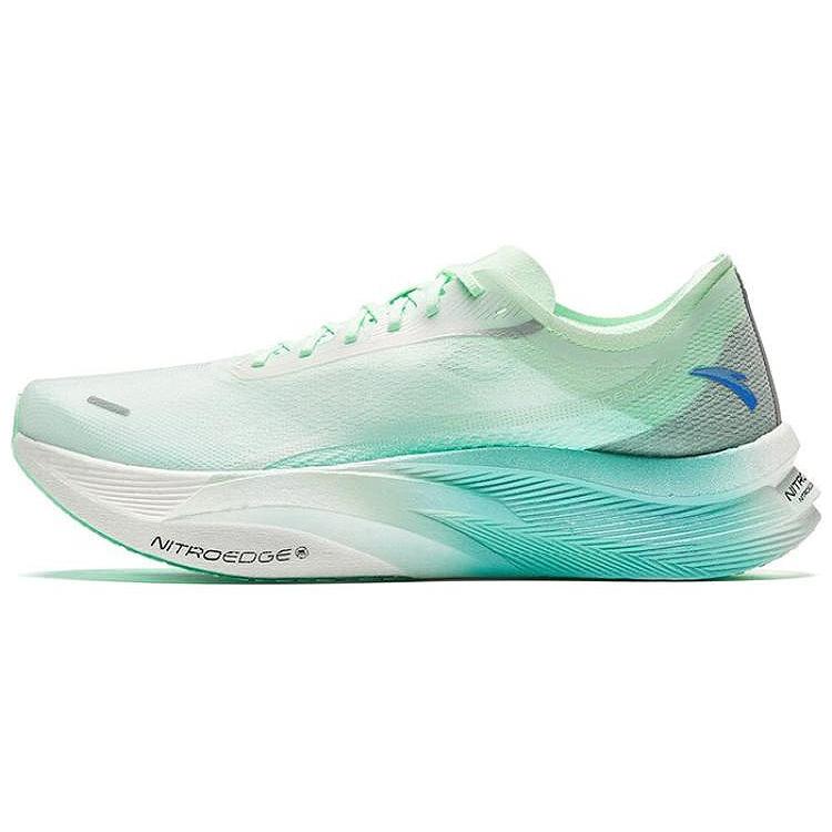 New Anta C202 5 GT Cushioned Slip Resistant Low Top Marathon Running Shoes Men's Green Blue 112355560-2