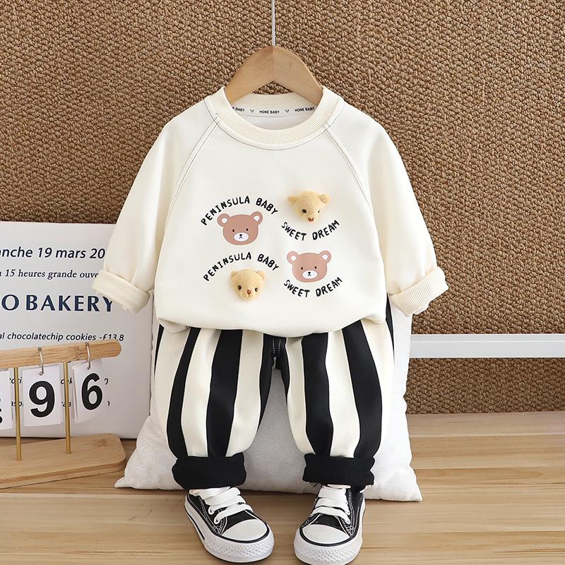 

Комплект для малыша в корейском стиле 2024: Осенне-весенний комплект-двойка для годовалых 80cm бежевый