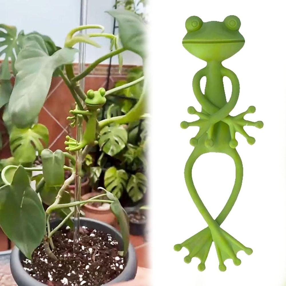 1/2/4PCS Universal Frog Plant Supports Green Frog Flower Pot Hugger Frog Plant Stand  Garden Decor