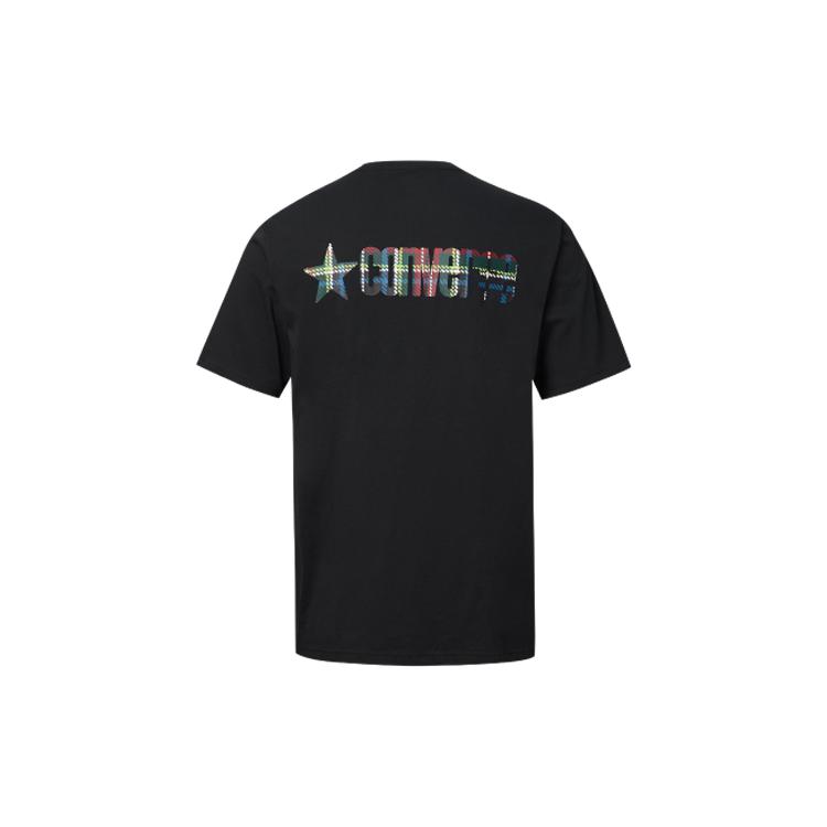 Converse T Shirts Men's Black Crew Neck Moderate Straight Fit 10020886-001