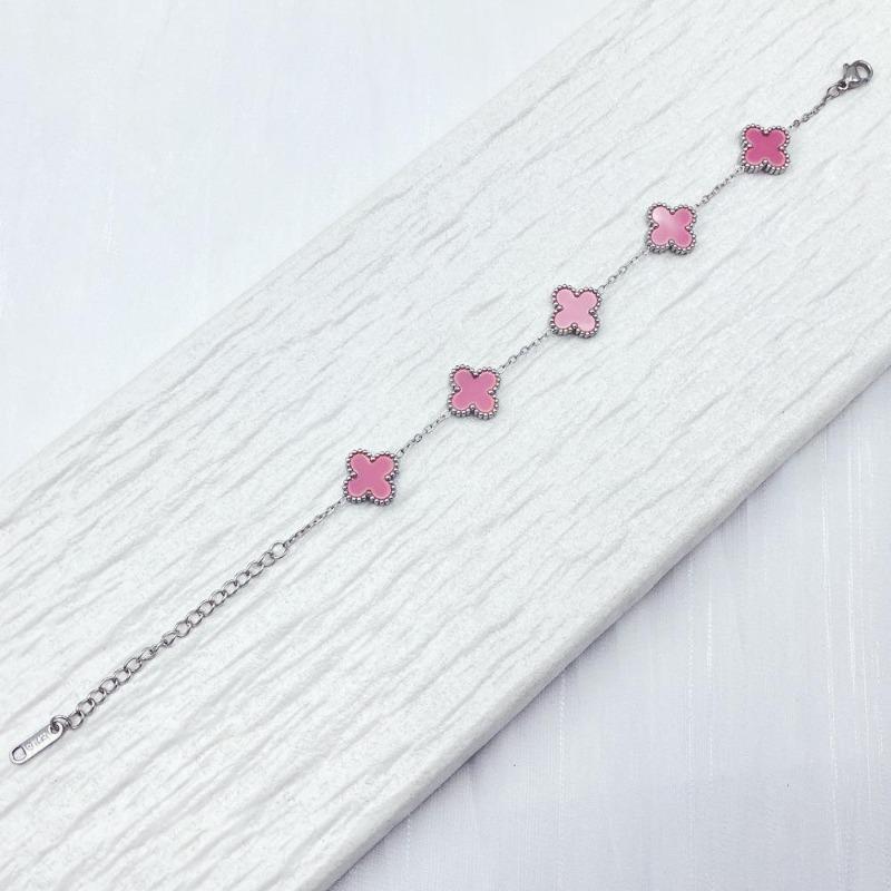 

mm Non-Fading Stainless Steel Four-Leaf Clover Bracelet for Women - Fresh Style