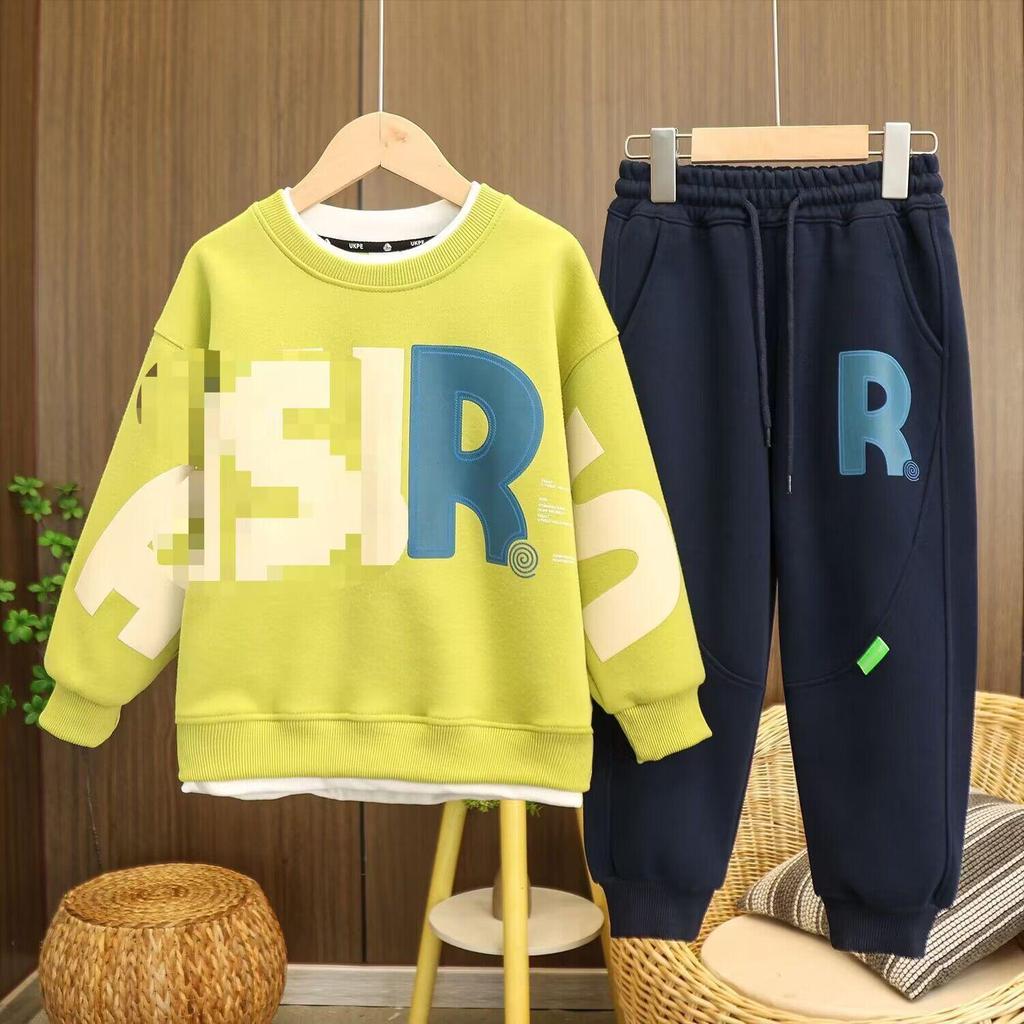 2024 Boys' Spring Trendy Two-Piece Sweatshirt with Letter Print