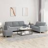Vidaxl 3-Cz. Relaxation Set With Cushions, Light Grey, Fabric