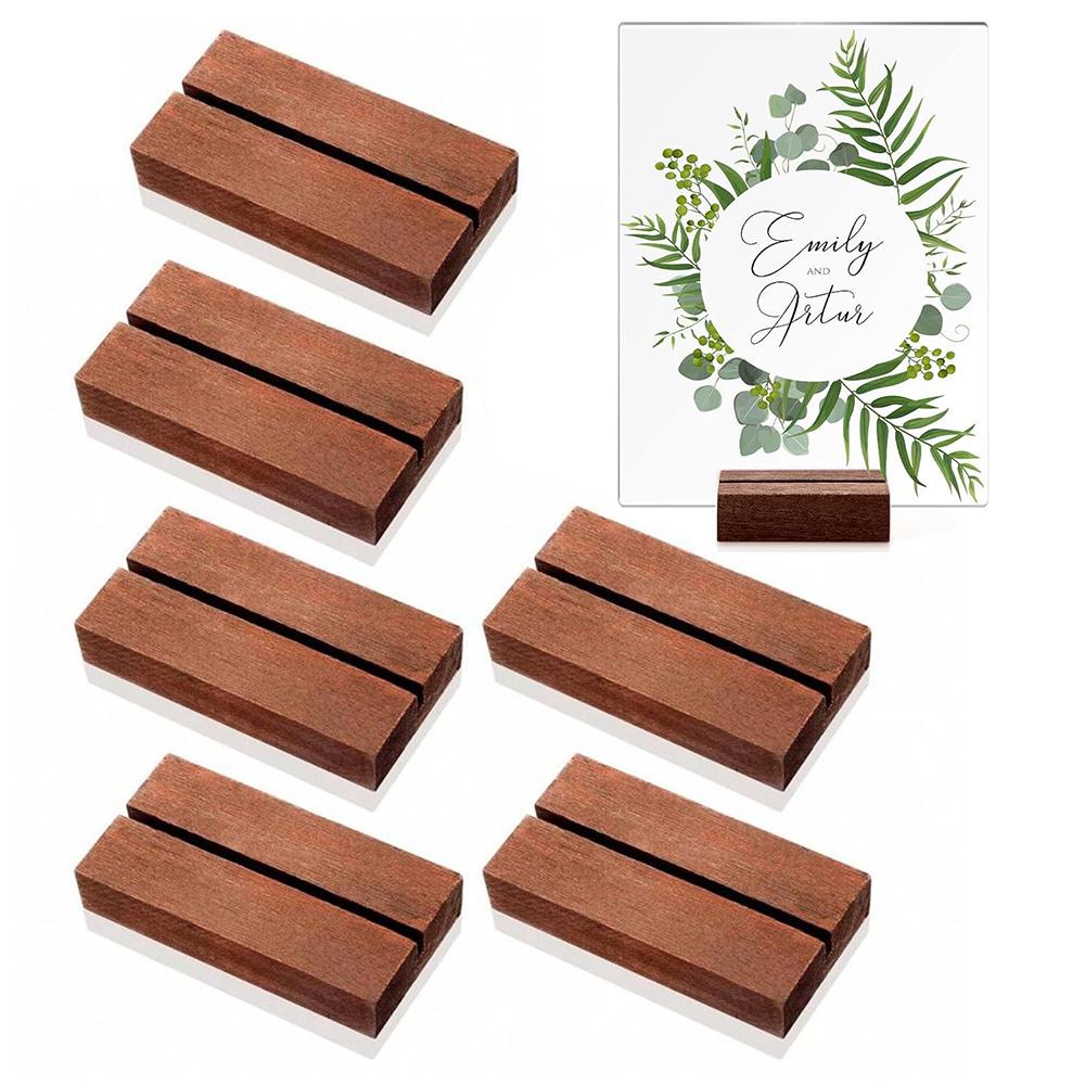 6/12Pcs Wood Place Card Holders Table Number Holders Sign Holders Photo Card Display Stand for Wedding Party Events Decoration