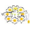 8pcs Shape Stainless Steel Fried Egg Mold Nonstick Pancake Mold With Brush Kitchen Egg Shaper Rings For Fried Eggs Biscuits